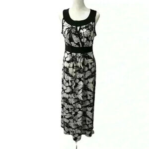 Susan Lawrence Floral Hawaii Style Print Small Maxi Dress Vintage Y2K